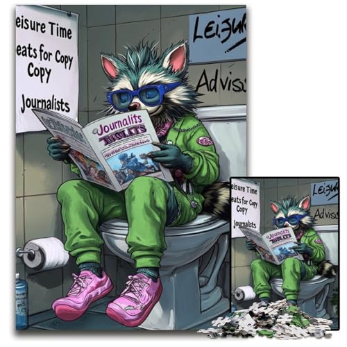 Raccoon Go Toilet Puzzle 1000 Teile Puzzle für Erwachsene Perfekt für Heimdekoration, Geburtstage, Feiertage und Geschenke 50x75cm/19,68x29,52 Zoll Raccoon Go Toilet Puzzle 1000 Teile Puzzle für Erwachsene Perfekt für Heimdekoration, Geburtstage, Feiertage und Geschenke 50x75cm/19,68x29,52 Zoll von LiJianXXR
