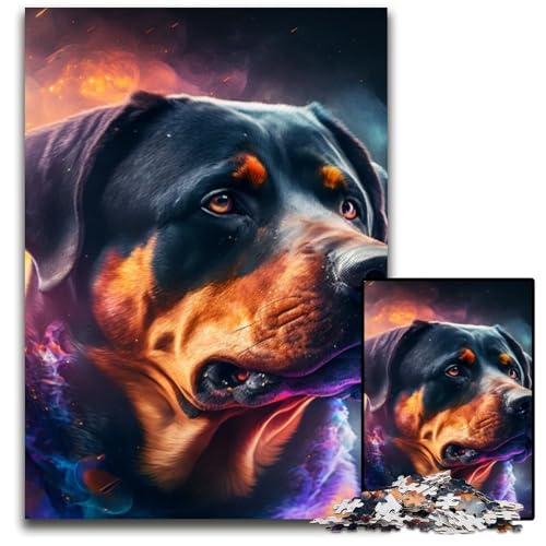 Rottweiler-Nebel-Puzzle 1000 Teile für Erwachsene, Puzzles für Erwachsene, interaktives Familienspiel, Denksportaufgabe, Lernspielzeug, 50x75cm/19,68x29,52 Zoll Rottweiler-Nebel-Puzzle 1000 Teile für Erwachsene, Puzzles für Erwachsene, interaktives Familienspiel, Denksportaufgabe, Lernspielzeug, 50x75cm/19,68x29,52 Zoll von LiJianXXR