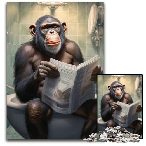 Schimpansen-Puzzle für Erwachsene, 1000 Teile, Puzzle für Erwachsene, Gehirn-Herausforderung, Geschenk, pädagogische Aktivität für Teenager, 26x38cm/10,23x14,96 Zoll Schimpansen-Puzzle für Erwachsene, 1000 Teile, Puzzle für Erwachsene, Gehirn-Herausforderung, Geschenk, pädagogische Aktivität für Teenager, 26x38cm/10,23x14,96 Zoll von LiJianXXR