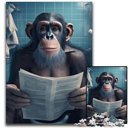 Schimpansen-Puzzles für 1000 Teile, anspruchsvolle Puzzles, anspruchsvolle Denksportaufgabe, Familienaktivität, Heimdekoration, 26x38cm/10,23x14,96 Zoll Schimpansen-Puzzles für 1000 Teile, anspruchsvolle Puzzles, anspruchsvolle Denksportaufgabe, Familienaktivität, Heimdekoration, 26x38cm/10,23x14,96 Zoll von LiJianXXR