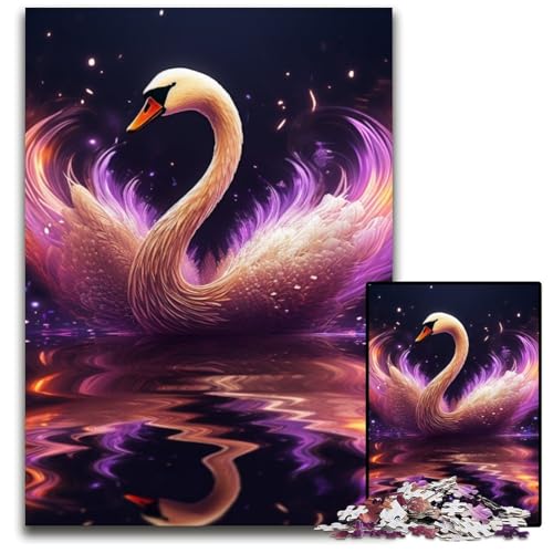 Schwanen-Puzzle 1000 Teile für Erwachsene, Puzzle für Erwachsene, interaktives Familienspiel, Denksportaufgabe, Lernspielzeug, 50x75cm/19,68x29,52 Zoll Schwanen-Puzzle 1000 Teile für Erwachsene, Puzzle für Erwachsene, interaktives Familienspiel, Denksportaufgabe, Lernspielzeug, 50x75cm/19,68x29,52 Zoll von LiJianXXR