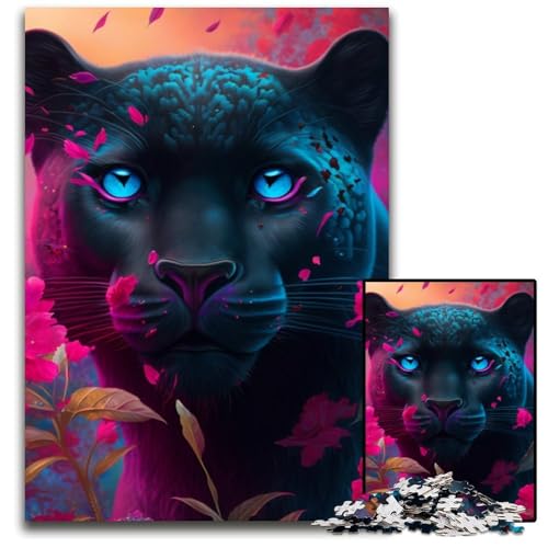 Schwarzer Leopard Puzzle 1000 Teile für Erwachsene Puzzles für Erwachsene Interaktives Familienspiel, Gehirn-Herausforderung, Lernspielzeug 50x75cm/19,68x29,52 Zoll Schwarzer Leopard Puzzle 1000 Teile für Erwachsene Puzzles für Erwachsene Interaktives Familienspiel, Gehirn-Herausforderung, Lernspielzeug 50x75cm/19,68x29,52 Zoll von LiJianXXR