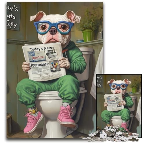 Staffordshire Bull Go Toilet 1000-teiliges Puzzle, schwierige Puzzles für Erwachsene, pädagogische Aktivität zur Verbesserung kognitiver Fähigkeiten, 26x38cm/10,23x14,96 Zoll Staffordshire Bull Go Toilet 1000-teiliges Puzzle, schwierige Puzzles für Erwachsene, pädagogische Aktivität zur Verbesserung kognitiver Fähigkeiten, 26x38cm/10,23x14,96 Zoll von LiJianXXR