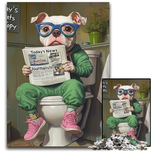 Staffordshire Bull Go Toilet Puzzle für Erwachsene, 1000 Teile, Holzpuzzle für Erwachsene, perfektes DIY-Kunstdekor oder Geburtstagsgeschenk, 50x75cm/19,68x29,52 Zoll Staffordshire Bull Go Toilet Puzzle für Erwachsene, 1000 Teile, Holzpuzzle für Erwachsene, perfektes DIY-Kunstdekor oder Geburtstagsgeschenk, 50x75cm/19,68x29,52 Zoll von LiJianXXR