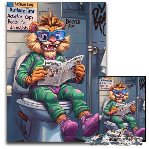 Tiger Go Toiletten-Puzzle für Erwachsene, 1000 Teile, Papp-Puzzle, Spaß für den Familienspielabend, dekoratives Kunstwerk zum Selbermachen, 26x38cm/10,23x14,96 Zoll von LiJianXXR