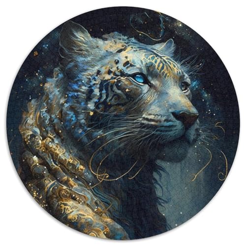 Tiger-Puzzle, 1000 Teile, Geschenke, 1000-teiliges rundes Puzzle, pädagogische Aktivität für kognitive Fähigkeiten, Verbesserung der kognitiven Fähigkeiten, 67,5 x 67,5 cm von LiJianXXR