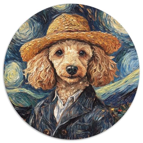 Van Gogh-Hund-Puzzle für Erwachsene, 1000 Teile, runde Puzzles mit 1000 Teilen für Erwachsene, Spaß für die ganze Familie, Basteln, perfekt für Geburtstage, Feiertage, 67,5 x 67,5 cm Van Gogh-Hund-Puzzle für Erwachsene, 1000 Teile, runde Puzzles mit 1000 Teilen für Erwachsene, Spaß für die ganze Familie, Basteln, perfekt für Geburtstage, Feiertage, 67,5 x 67,5 cm von LiJianXXR