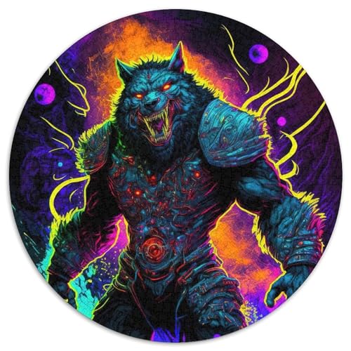 Warping Wolf Puzzle für Erwachsene, 1000 Teile, 1000-teiliges rundes Puzzle für Erwachsene, Spaß für die ganze Familie, Basteln, perfekt für Geburtstage, Feiertage, 67,5 x 67,5 cm Warping Wolf Puzzle für Erwachsene, 1000 Teile, 1000-teiliges rundes Puzzle für Erwachsene, Spaß für die ganze Familie, Basteln, perfekt für Geburtstage, Feiertage, 67,5 x 67,5 cm von LiJianXXR