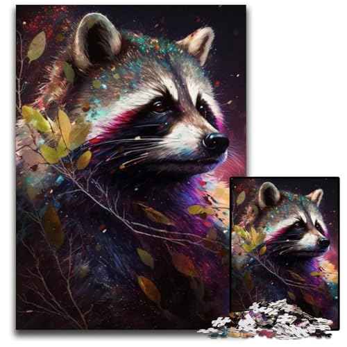 Waschbär-Puzzle 1000 Teile für Erwachsene, Puzzle für Erwachsene, interaktives Familienspiel, Denksportaufgabe, Lernspielzeug, 26x38cm/10,23x14,96 Zoll Waschbär-Puzzle 1000 Teile für Erwachsene, Puzzle für Erwachsene, interaktives Familienspiel, Denksportaufgabe, Lernspielzeug, 26x38cm/10,23x14,96 Zoll von LiJianXXR