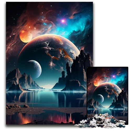 Weltraum-Planeten-Puzzle für Erwachsene, 1000-teiliges Karton-Puzzle für Erwachsene für interaktives Familienspiel, 26x38cm/10,23x14,96 Zoll Weltraum-Planeten-Puzzle für Erwachsene, 1000-teiliges Karton-Puzzle für Erwachsene für interaktives Familienspiel, 26x38cm/10,23x14,96 Zoll von LiJianXXR