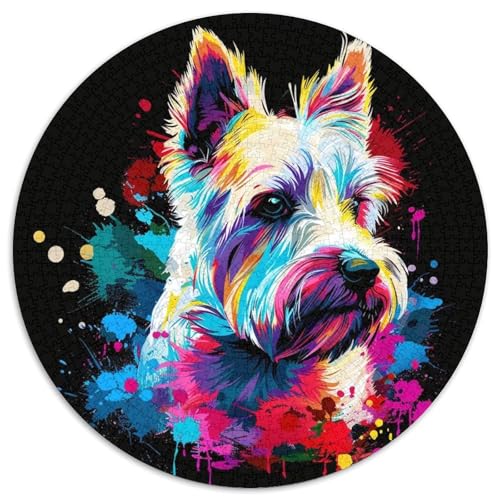 West Highland Terrier Puzzle für Erwachsene, 1000 Teile, 1000-teiliges rundes Puzzle für Erwachsene, Spaß für die ganze Familie, Basteln, perfekt für Geburtstage, Feiertage, 67,5 x 67,5 cm West Highland Terrier Puzzle für Erwachsene, 1000 Teile, 1000-teiliges rundes Puzzle für Erwachsene, Spaß für die ganze Familie, Basteln, perfekt für Geburtstage, Feiertage, 67,5 x 67,5 cm von LiJianXXR