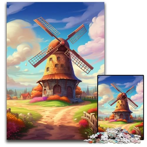 Windmühlen-Puzzle für Erwachsene, 1000 Teile, Puzzle für Erwachsene, perfekt für Halloween, Weihnachten, Geburtstagsgeschenk, 26x38cm/10,23x14,96 Zoll Windmühlen-Puzzle für Erwachsene, 1000 Teile, Puzzle für Erwachsene, perfekt für Halloween, Weihnachten, Geburtstagsgeschenk, 26x38cm/10,23x14,96 Zoll von LiJianXXR