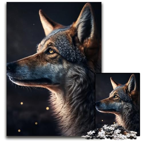Wolf-Puzzle für Erwachsene, 1000 Teile, Puzzle für Erwachsene, ideal für Liebhaber, perfektes Weihnachts-, Neujahrs- und Valentinstagsgeschenk, 26x38cm/10,23x14,96 Zoll Wolf-Puzzle für Erwachsene, 1000 Teile, Puzzle für Erwachsene, ideal für Liebhaber, perfektes Weihnachts-, Neujahrs- und Valentinstagsgeschenk, 26x38cm/10,23x14,96 Zoll von LiJianXXR