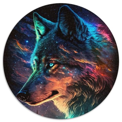 Wolf-Puzzle für Erwachsene, 1000 Teile, rund, Puzzle 1000 Teile für Erwachsene, Denkspiel für Teenager, 67,5 x 67,5 cm Wolf-Puzzle für Erwachsene, 1000 Teile, rund, Puzzle 1000 Teile für Erwachsene, Denkspiel für Teenager, 67,5 x 67,5 cm von LiJianXXR