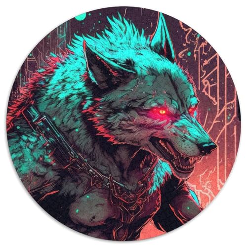 Wolf Warrior Puzzle für Erwachsene, 1000 Teile, 1000-teiliges rundes Puzzle für Erwachsene, Spaß für die ganze Familie, Basteln, perfekt für Geburtstage, Feiertage, 67,5 x 67,5 cm Wolf Warrior Puzzle für Erwachsene, 1000 Teile, 1000-teiliges rundes Puzzle für Erwachsene, Spaß für die ganze Familie, Basteln, perfekt für Geburtstage, Feiertage, 67,5 x 67,5 cm von LiJianXXR