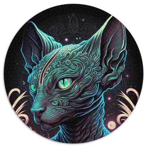 Wunderschöne Dschungelkatzen-Puzzles für Erwachsene, 1000 Teile, 1000 Teile, rundes Puzzle, Geburtstagsgeschenkidee, anspruchsvolles Denkspiel, 67,5 x 67,5 cm Wunderschöne Dschungelkatzen-Puzzles für Erwachsene, 1000 Teile, 1000 Teile, rundes Puzzle, Geburtstagsgeschenkidee, anspruchsvolles Denkspiel, 67,5 x 67,5 cm von LiJianXXR