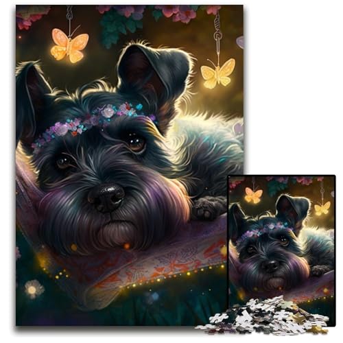 Wunderschöne Standardschnauzer-Puzzles für Erwachsene, 1000-teiliges Karton-Puzzle für Erwachsene, Geburtstage und Feiertage, 26x38cm/10,23x14,96 Zoll Wunderschöne Standardschnauzer-Puzzles für Erwachsene, 1000-teiliges Karton-Puzzle für Erwachsene, Geburtstage und Feiertage, 26x38cm/10,23x14,96 Zoll von LiJianXXR
