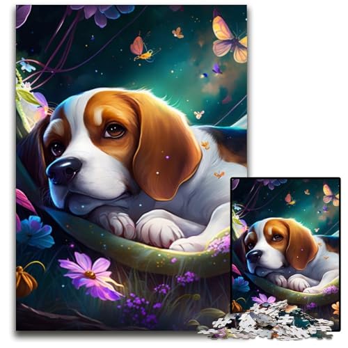 Wunderschönes Beagle-Puzzle mit 1000 Teilen für Erwachsene, anspruchsvolle Puzzles, interaktives Familienspiel, Gehirn-Herausforderung, Lernspielzeug, 26x38cm/10,23x14,96 Zoll Wunderschönes Beagle-Puzzle mit 1000 Teilen für Erwachsene, anspruchsvolle Puzzles, interaktives Familienspiel, Gehirn-Herausforderung, Lernspielzeug, 26x38cm/10,23x14,96 Zoll von LiJianXXR