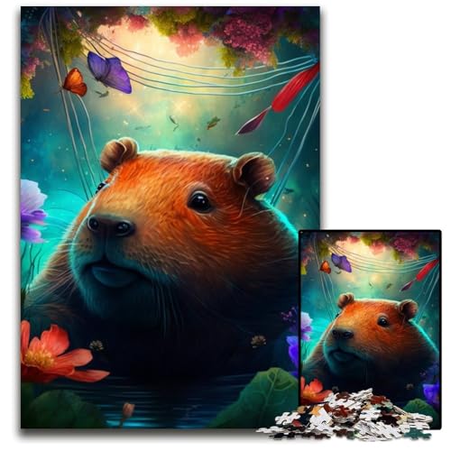 Wunderschönes Capybara-Puzzle 1000 Teile für Erwachsene. Puzzles für Erwachsene. Interaktives Familienspiel, Gehirn-Herausforderung, Lernspielzeug, 50x75cm/19,68x29,52 Zoll Wunderschönes Capybara-Puzzle 1000 Teile für Erwachsene. Puzzles für Erwachsene. Interaktives Familienspiel, Gehirn-Herausforderung, Lernspielzeug, 50x75cm/19,68x29,52 Zoll von LiJianXXR