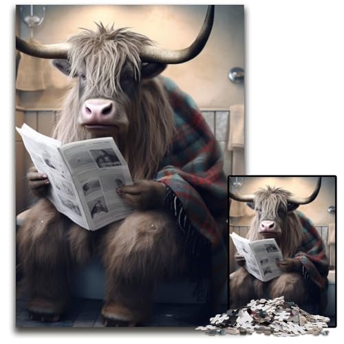 Yak liest Zeitung, Puzzle 1000 Teile für Erwachsene, Puzzles für Erwachsene, interaktives Familienspiel, Gehirn-Herausforderung, Lernspielzeug, 26x38cm/10,23x14,96 Zoll Yak liest Zeitung, Puzzle 1000 Teile für Erwachsene, Puzzles für Erwachsene, interaktives Familienspiel, Gehirn-Herausforderung, Lernspielzeug, 26x38cm/10,23x14,96 Zoll von LiJianXXR