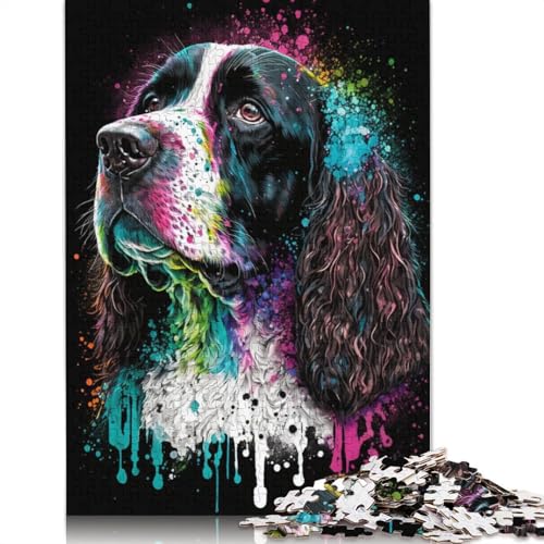 für Erwachsene 1000 Teile Schönes buntes Hundepuzzle Geschenkkartonpuzzle Heimdekoration 38x26cm von LiJianXXR