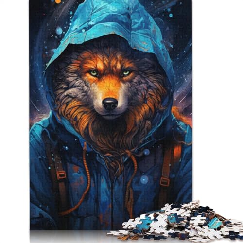 1000-teiliges Kartonpuzzle Energetic Wolf - Kartonpuzzle - Lernspiel - 38 x 26 cm von LiJianXXS