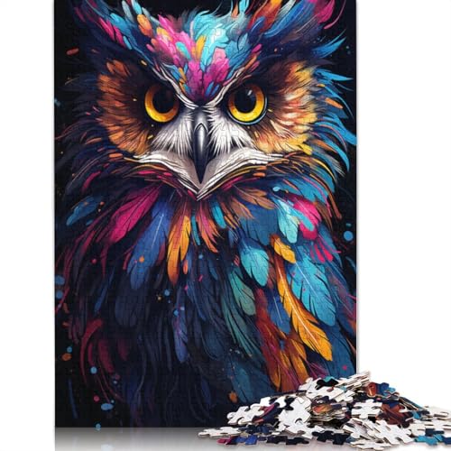 1000-teiliges Kartonpuzzle Regenbogen-Eule - Kartonpuzzle - Lernspiel - 38 x 26 cm von LiJianXXS