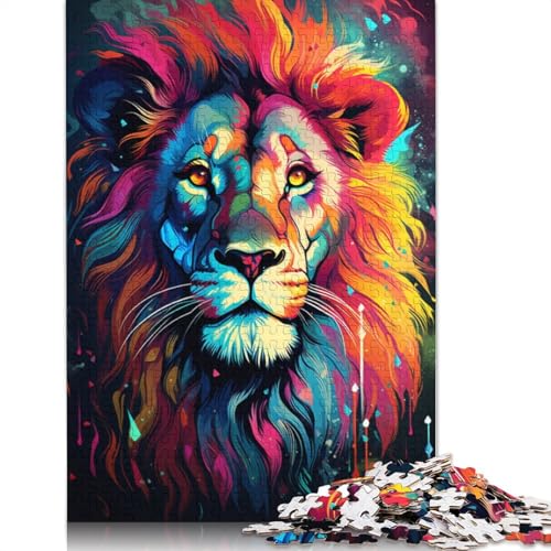 1000-teiliges Puzzle, Bunte Psychedelie des süßen Löwen, Puzzles für Holzpuzzles, Lernspielzeug, 75 x 50 cm 1000-teiliges Puzzle, Bunte Psychedelie des süßen Löwen, Puzzles für Holzpuzzles, Lernspielzeug, 75 x 50 cm von LiJianXXS