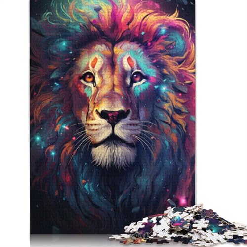 1000-teiliges Puzzle Die farbenfrohe Psychedelia des kosmischen Löwen, Puzzles für Holzpuzzles, Lernspielzeug, 75 x 50 cm 1000-teiliges Puzzle Die farbenfrohe Psychedelia des kosmischen Löwen, Puzzles für Holzpuzzles, Lernspielzeug, 75 x 50 cm von LiJianXXS