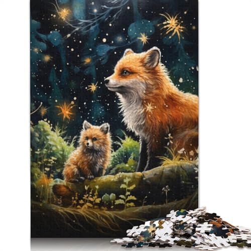 1000-teiliges Puzzle Fantastische Füchse, Puzzle aus Pappe, tolles Geschenk für Erwachsene, Größe: 38 x 26 cm von LiJianXXS