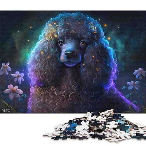 1000-teiliges Puzzle aus Pappe Pudel im Dschungel, Puzzle aus Pappe, Erwachsene und Kinder, 38 x 26 cm von LiJianXXS
