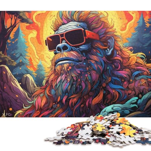 Puzzle 1000 Teile, Psychedelisches Sasquatch-Puzzle für Karton, Lernspielzeug (Größe 38 * 26 cm) von LiJianXXS