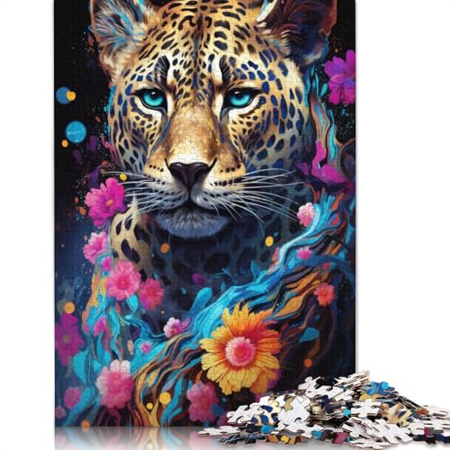 Puzzle 1000 Teile, buntes psychedelisches Leoparden-Puzzle für Kinder, Kartonpuzzle, pädagogisches Stressabbau-Spielzeugpuzzle, 38 x 26 cm Puzzle 1000 Teile, buntes psychedelisches Leoparden-Puzzle für Kinder, Kartonpuzzle, pädagogisches Stressabbau-Spielzeugpuzzle, 38 x 26 cm von LiJianXXS