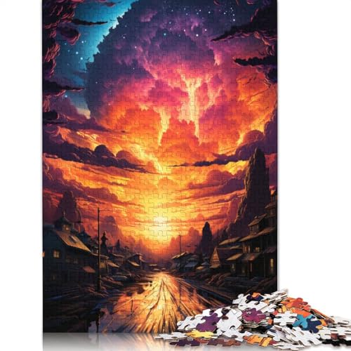 Puzzle 1000 Teile für Erwachsene, farbenfrohes Stadtpuzzle mit Sonnenuntergang, für Erwachsene, Kartonpuzzle, Heimdekoration, 38 x 26 cm Puzzle 1000 Teile für Erwachsene, farbenfrohes Stadtpuzzle mit Sonnenuntergang, für Erwachsene, Kartonpuzzle, Heimdekoration, 38 x 26 cm von LiJianXXS
