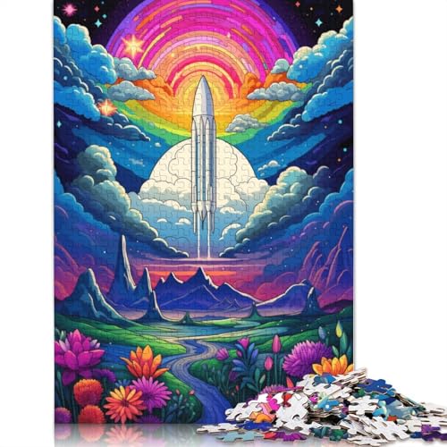 Puzzle Brilliant Rocket 1000-teiliges Puzzle für Erwachsene und Kinder, Holzpuzzle, geeignet für Kinder ab 12 Jahren, Heimdekorationspuzzle, 75 x 50 cm von LiJianXXS