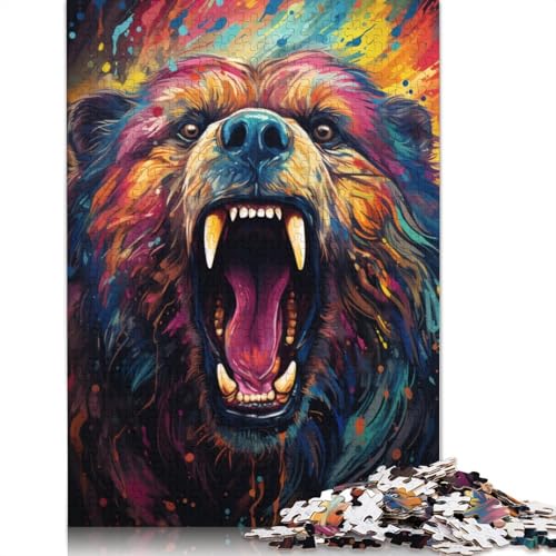 Puzzle für Erwachsene, 1000 Teile, Bären-Puzzle, farbenfrohes psychedelisches Puzzle für Erwachsene, Kartonpuzzle, Puzzle für Erwachsene, Lernspiel, Herausforderungsspielzeug, 38 x 26 cm Puzzle für Erwachsene, 1000 Teile, Bären-Puzzle, farbenfrohes psychedelisches Puzzle für Erwachsene, Kartonpuzzle, Puzzle für Erwachsene, Lernspiel, Herausforderungsspielzeug, 38 x 26 cm von LiJianXXS