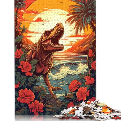 Puzzle für Erwachsene, 1000 Teile, Tyrannosaurus Rex und Sonnenuntergang im Ozean, Puzzle für Erwachsene, Kartonpuzzle, Puzzle für Erwachsene, Lernspiel, Herausforderungsspielzeug, 38 x 26 cm Puzzle für Erwachsene, 1000 Teile, Tyrannosaurus Rex und Sonnenuntergang im Ozean, Puzzle für Erwachsene, Kartonpuzzle, Puzzle für Erwachsene, Lernspiel, Herausforderungsspielzeug, 38 x 26 cm von LiJianXXS