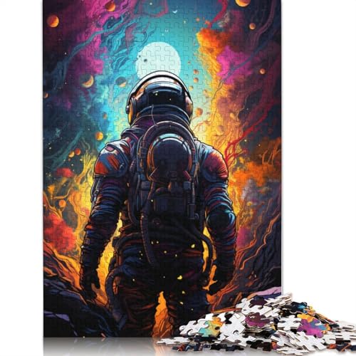 Puzzle für Erwachsene, 1000 Teile, farbenfrohe Zeichnung eines Astronauten, Puzzle für Erwachsene, Holzpuzzle, Puzzle für Erwachsene, Lernspiel, Herausforderungsspielzeug, 75 x 50 cm Puzzle für Erwachsene, 1000 Teile, farbenfrohe Zeichnung eines Astronauten, Puzzle für Erwachsene, Holzpuzzle, Puzzle für Erwachsene, Lernspiel, Herausforderungsspielzeug, 75 x 50 cm von LiJianXXS