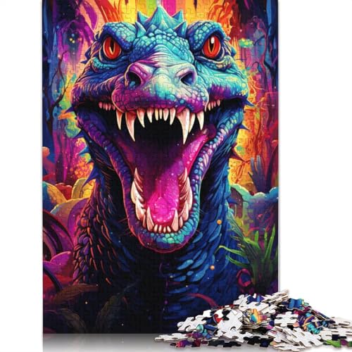 Puzzle für Erwachsene, 1000 Teile, farbenfrohes, wildes Krokodil-Puzzle für Kinder, Holzpuzzle, Puzzle für Erwachsene, Lernspiel, Herausforderungsspielzeug, 75 x 50 cm Puzzle für Erwachsene, 1000 Teile, farbenfrohes, wildes Krokodil-Puzzle für Kinder, Holzpuzzle, Puzzle für Erwachsene, Lernspiel, Herausforderungsspielzeug, 75 x 50 cm von LiJianXXS