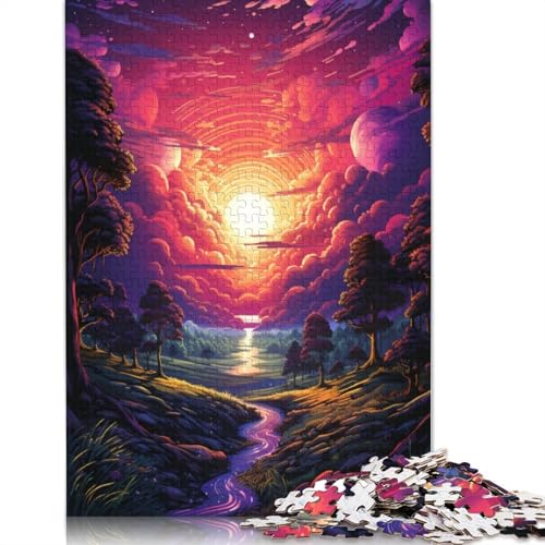 Puzzle für Erwachsene, 1000 Teile, farbenfrohes Fantasie-Sonnenuntergangs-Fluss-Puzzle für Kinder, Holzpuzzle, Puzzle für Erwachsene, Lernspiel, Herausforderungsspielzeug, 75 x 50 cm Puzzle für Erwachsene, 1000 Teile, farbenfrohes Fantasie-Sonnenuntergangs-Fluss-Puzzle für Kinder, Holzpuzzle, Puzzle für Erwachsene, Lernspiel, Herausforderungsspielzeug, 75 x 50 cm von LiJianXXS