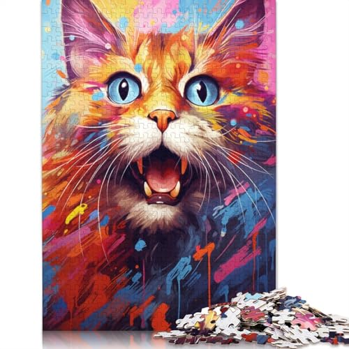 Puzzle für Erwachsene, 1000 Teile, farbenfrohes exotisches Katzen-Puzzle mit Sternenhimmel für Kinder, Holzpuzzle, Puzzle für Erwachsene, Lernspiel, Herausforderungsspielzeug, 75 x 50 cm Puzzle für Erwachsene, 1000 Teile, farbenfrohes exotisches Katzen-Puzzle mit Sternenhimmel für Kinder, Holzpuzzle, Puzzle für Erwachsene, Lernspiel, Herausforderungsspielzeug, 75 x 50 cm von LiJianXXS