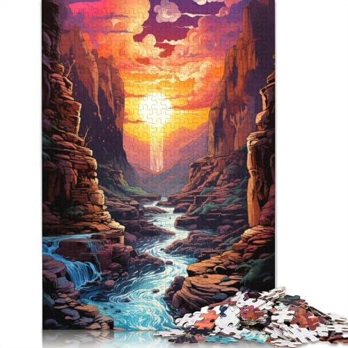 Puzzle für Erwachsene, 1000 Teile, farbenfrohes psychedelisches Canyon-Wasserfall-Puzzle für Erwachsene, Holzpuzzle, Lernpuzzle, Familienspiel, 75 x 50 cm Puzzle für Erwachsene, 1000 Teile, farbenfrohes psychedelisches Canyon-Wasserfall-Puzzle für Erwachsene, Holzpuzzle, Lernpuzzle, Familienspiel, 75 x 50 cm von LiJianXXS