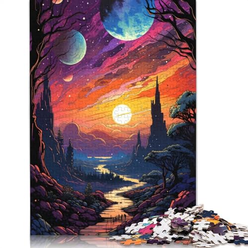 Puzzle für Erwachsene, 1000 Teile, farbenfrohes psychedelisches Planetenlandschafts-Puzzle für Kinder, Kartonpuzzle, Puzzle für Erwachsene, Lernspiel, Herausforderungsspielzeug, 38 x 26 cm Puzzle für Erwachsene, 1000 Teile, farbenfrohes psychedelisches Planetenlandschafts-Puzzle für Kinder, Kartonpuzzle, Puzzle für Erwachsene, Lernspiel, Herausforderungsspielzeug, 38 x 26 cm von LiJianXXS