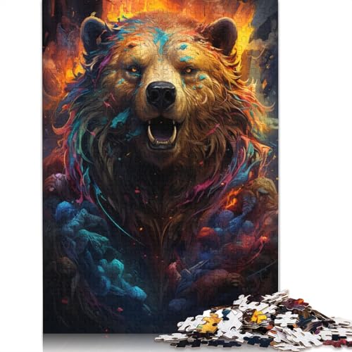 Puzzle für Erwachsene, 1000 Teile, farbenfrohes psychedelisches Schild, Kriegerbär, Puzzle für Erwachsene, Kartonpuzzle, Puzzle für Erwachsene, Lernspiel, Herausforderungsspielzeug, 38 x 26 cm Puzzle für Erwachsene, 1000 Teile, farbenfrohes psychedelisches Schild, Kriegerbär, Puzzle für Erwachsene, Kartonpuzzle, Puzzle für Erwachsene, Lernspiel, Herausforderungsspielzeug, 38 x 26 cm von LiJianXXS