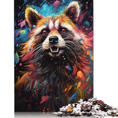 Puzzle für Erwachsene, 1000 Teile, farbenfrohes psychedelisches Waschbär-Puzzle für Erwachsene, Kartonpuzzle, Puzzle für Erwachsene, Lernspiel, Herausforderungsspielzeug, 38 x 26 cm Puzzle für Erwachsene, 1000 Teile, farbenfrohes psychedelisches Waschbär-Puzzle für Erwachsene, Kartonpuzzle, Puzzle für Erwachsene, Lernspiel, Herausforderungsspielzeug, 38 x 26 cm von LiJianXXS