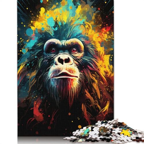 Puzzle für Erwachsene, 1000 Teile, psychedelisches, buntes Affen-Puzzle für Kinder, Holzpuzzle, Puzzle für Erwachsene, Lernspiel, Herausforderungsspielzeug, 75 x 50 cm Puzzle für Erwachsene, 1000 Teile, psychedelisches, buntes Affen-Puzzle für Kinder, Holzpuzzle, Puzzle für Erwachsene, Lernspiel, Herausforderungsspielzeug, 75 x 50 cm von LiJianXXS