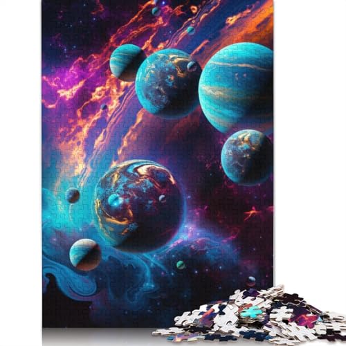 Puzzle für Erwachsene, 1000 farbenfrohe Puzzles zum Thema Universum für Erwachsene, Kartonpuzzle, interessante Puzzles zur Stressreduzierung, Größe: 38 x 26 cm von LiJianXXS
