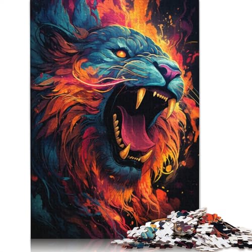 Puzzle für Erwachsene, Gemälde, Fantasie, magischer Löwe, 1000-teiliges Puzzle aus Karton für Erwachsene und Kinder ab 12 Jahren, Puzzle für Erwachsene, Geschenke, 38 x 26 cm Puzzle für Erwachsene, Gemälde, Fantasie, magischer Löwe, 1000-teiliges Puzzle aus Karton für Erwachsene und Kinder ab 12 Jahren, Puzzle für Erwachsene, Geschenke, 38 x 26 cm von LiJianXXS