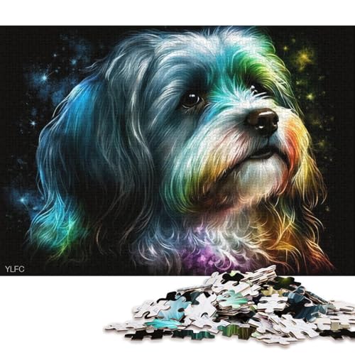 Puzzle für Erwachsene, Havaneser-Hund für Erwachsene, 1000-teiliges Puzzle, Holzpuzzle für Erwachsene und Familien, Familienspiele, 75 x 50 cm Puzzle für Erwachsene, Havaneser-Hund für Erwachsene, 1000-teiliges Puzzle, Holzpuzzle für Erwachsene und Familien, Familienspiele, 75 x 50 cm von LiJianXXS