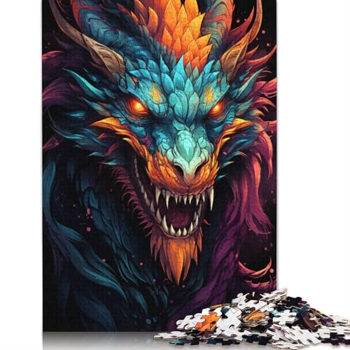 Puzzle für Erwachsene, Malen, bunter Drache für Erwachsene, 1000-teiliges Puzzle, Kartonpuzzle für Erwachsene und Kinder, Puzzle für Erwachsene, Geschenke, 38 x 26 cm Puzzle für Erwachsene, Malen, bunter Drache für Erwachsene, 1000-teiliges Puzzle, Kartonpuzzle für Erwachsene und Kinder, Puzzle für Erwachsene, Geschenke, 38 x 26 cm von LiJianXXS